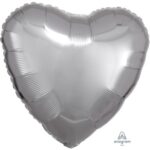 metallic silver foil heart